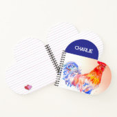 ニワトリの水彩画 キャラクター 子供 男の子 ノートブック (内部)