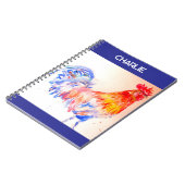 ニワトリの水彩画 鳥 キッズ 男の子 ノート (左側)