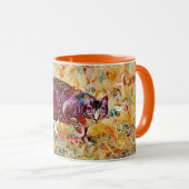 ニワトリの猫カラフルマグカップ マグカップ (正面右)