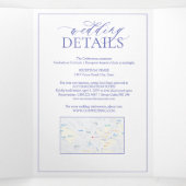 ニワトリの葉付きクレストモノグラム結婚ズ 三つ折り招待状 (内部中)