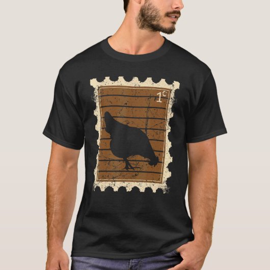 ニワトリの郵便切手 Tシャツ (正面)