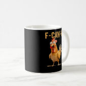 ニワトリの面白いユーモア F-Caw-F コーヒーマグカップ (正面右)