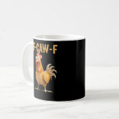 ニワトリの面白いユーモア F-Caw-F コーヒーマグカップ (正面左)