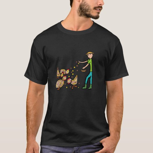 ニワトリの飼育 Tシャツ (正面)