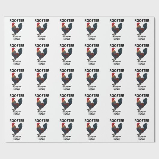 ニワトリの鳥が早起きオイおもしろいル ラッピングペーパー (フラット)