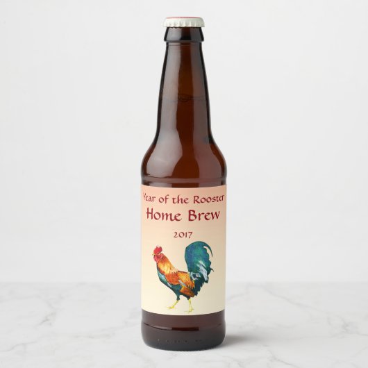 ニワトリの鳥ビアラベルの年 ビールラベル (正面)