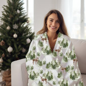 ニワトリの鹿 フリースブランケット