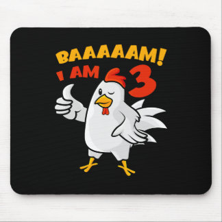ニワトリの3歳の誕生日パーティー 農場のニワトリ ヤードの鳴き声 マウスパッド
