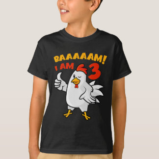 ニワトリの3歳の誕生日パーティー 農場のニワトリ Tシャツ