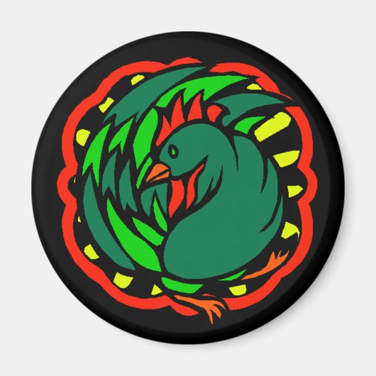 ニワトリの〔占星術の〕十二宮図のサインの年を思い中国の付かせる マグネット (正面)