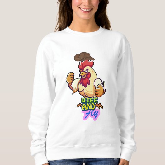 「ニワトリのRise and Fly」Tシャツ スウェットシャツ (正面)