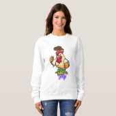 「ニワトリのRise and Fly」Tシャツ スウェットシャツ (正面フル)