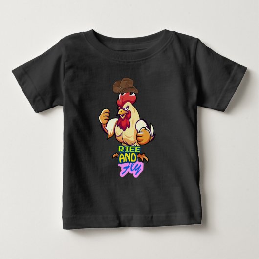 「ニワトリのRise and Fly」Tシャツ ベビーTシャツ (正面)