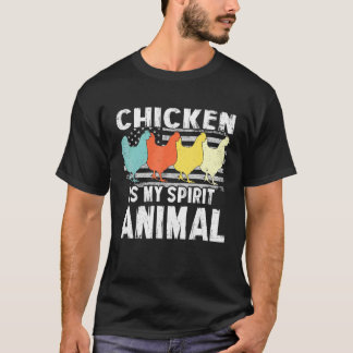 ニワトリは私の精神動物 ヴィンテージアメリカ国旗 Tシャツ