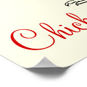 ニワトリは美しいおもしろいコケレルアートスケッチ ポスター (角)