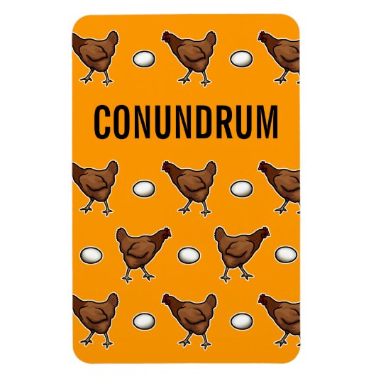 ニワトリまたは卵のコンundrum マグネット (縦)