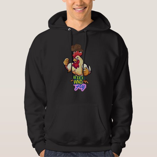 「ニワトリよ立ち上がれ、飛べ!」Tシャツ パーカ (正面)