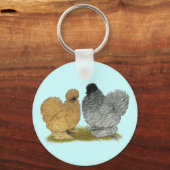 ニワトリを口絞りする キーホルダー (正面)