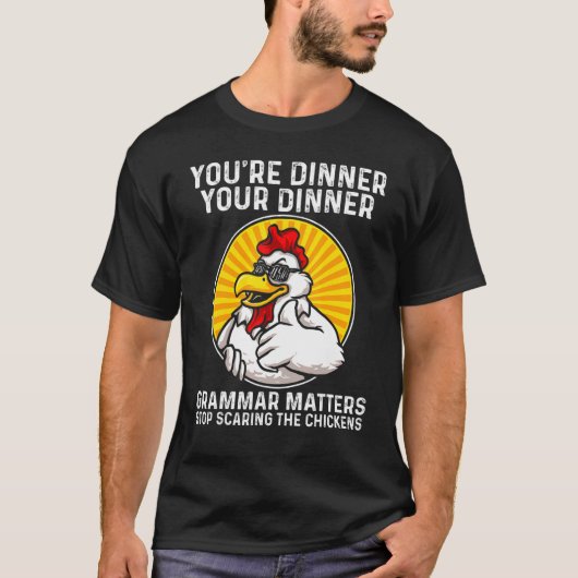 ニワトリを怖がらせないで Tシャツ (正面)