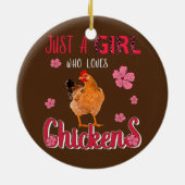 ニワトリを愛する女おもしろいの子 セラミックオーナメント (裏面)