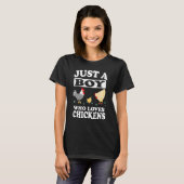 ニワトリを愛する少年 Tシャツ (正面フル)
