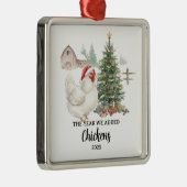 ニワトリを迎えた年 お好きなニワトリのイラスト メタルオーナメント (右)