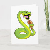 ニワトリを食べるヘビ カード (正面)