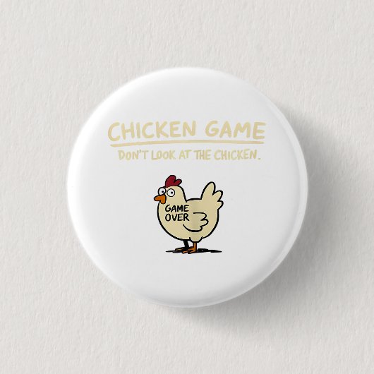 ニワトリゲーム 鶏を見ちゃダメ 面白いひよこ 缶バッジ (正面)