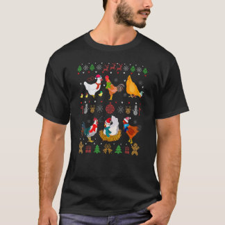 ニワトリコレクション クリスマスセーター サンタニワトリ Tシャツ