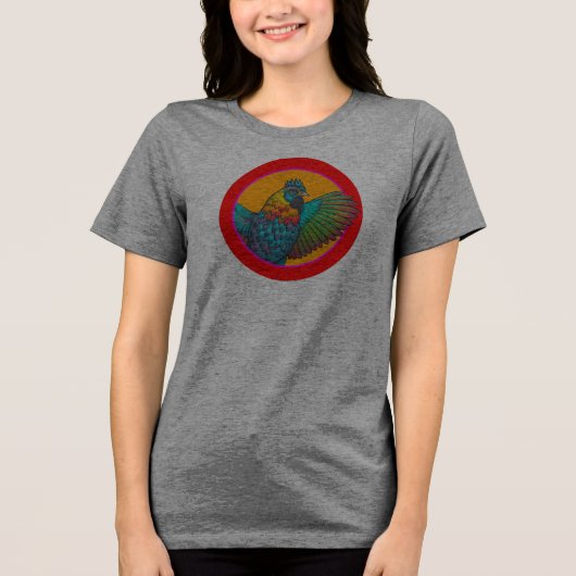 ニワトリサークルデザイン トライブレンドTシャツ (正面)