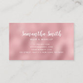 ニワトリピンクローズ金ゴールドグリッターが髪と化粧 名刺 (裏面)