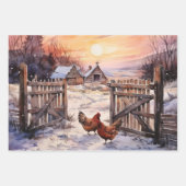 ニワトリファッションドス ラッピングペーパーシート (正面3)