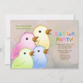 ニワトリファミリーイースターパーティの招待状 招待状 (正面)