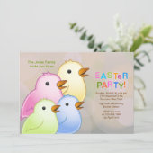 ニワトリファミリーイースターパーティの招待状 招待状 (スタンド正面)