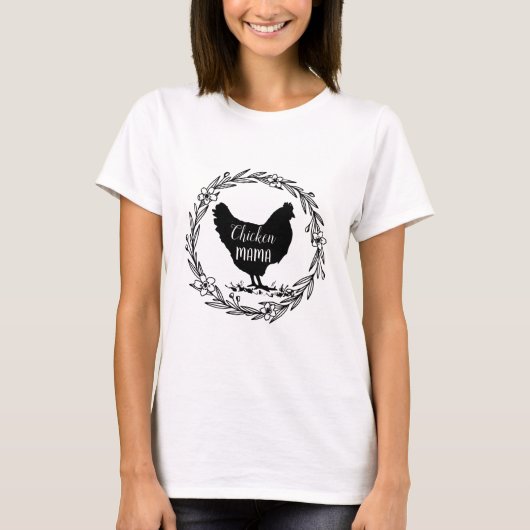 ニワトリママの装飾リース Tシャツ (正面)