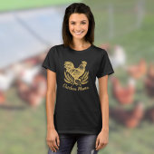 ニワトリママ養鶏女性卵農家 Tシャツ