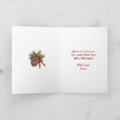 ニワトリ付き美しい休日パーソナライズされた牛 カード (内部)