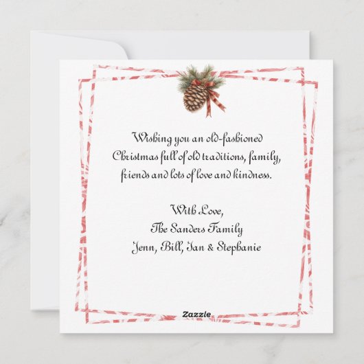 ニワトリ付き美しい休日パーソナライズされた牛 シーズンカード (裏面)