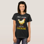 ニワトリ好きな女子 鶏飼育者 Tシャツ (正面フル)