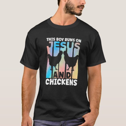 ニワトリ好きな少年向けのニワトリの服 Tシャツ (正面)