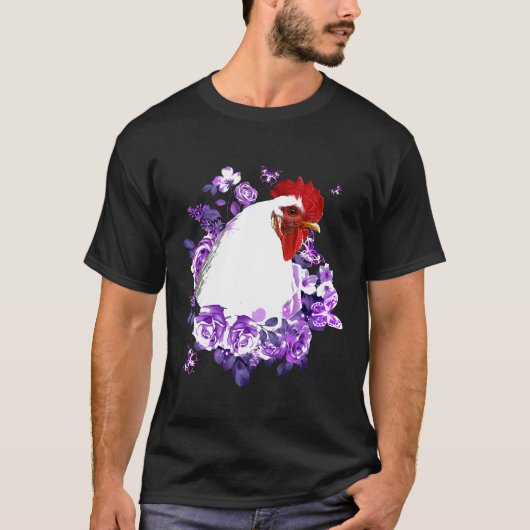ニワトリ好きのためのニワトリフラワー Tシャツ (正面)