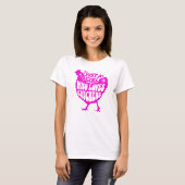 ニワトリ好き女子 ピンク レディース Tシャツ (正面フル)