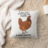 ニワトリ好き 早起きは苦手 おもしろTシャツ クッション (ブランケット)