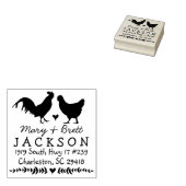 ニワトリ差出人住所スタンプ結婚 – の動物 ラバースタンプ (押印)