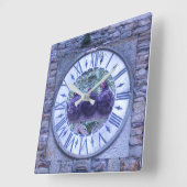 ニワトリ時計 スクエア壁時計 (傾斜)