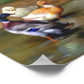 ニワトリ絵画の鳥 ポスター (角)