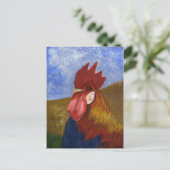 ニワトリ絵画の ポストカード (スタンド正面)