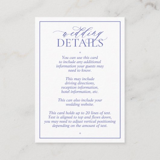 ニワトリ葉付きクレストモノグラム結婚の詳細 エンクロージャーカード (裏面)