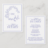 ニワトリ葉付きクレストモノグラム結婚の詳細 エンクロージャーカード (正面/裏面)