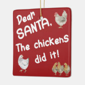 ニワトリ親愛のサンタがクリスマスを祝った セラミックオーナメント (左)